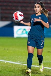 Sakina Karchaoui soccer with football