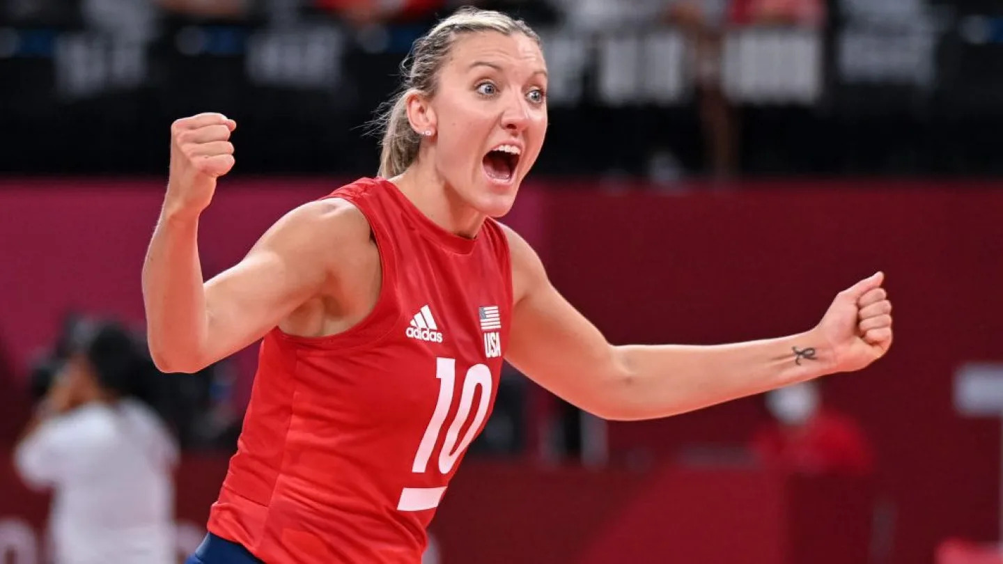 Jordan Larson playing for the US
