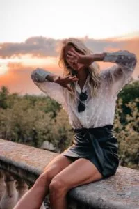 Sofia Jakobsson leather skirt